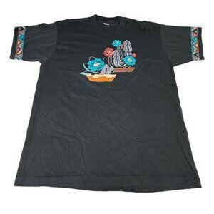 Vintage T-Shirt XL Best Fruit of the Loom Cactus Southwestern Print USA 90's